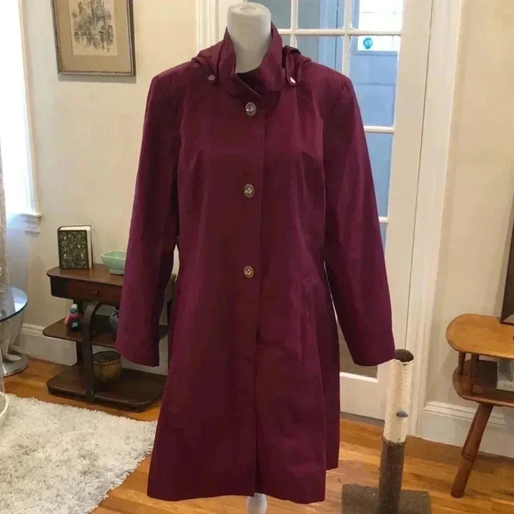 CeCe winter coat with hood. Purple.  Size L. - Picture 1 of 12
